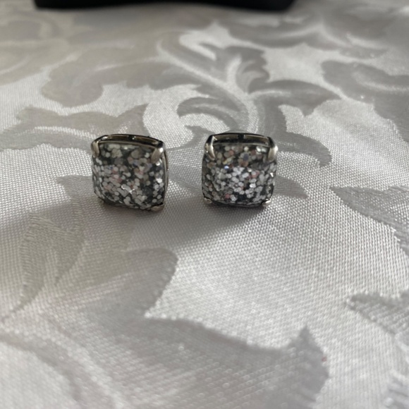 Kate Spade NY silver-tone square sparkle glitter earrings - Picture 2 of 5